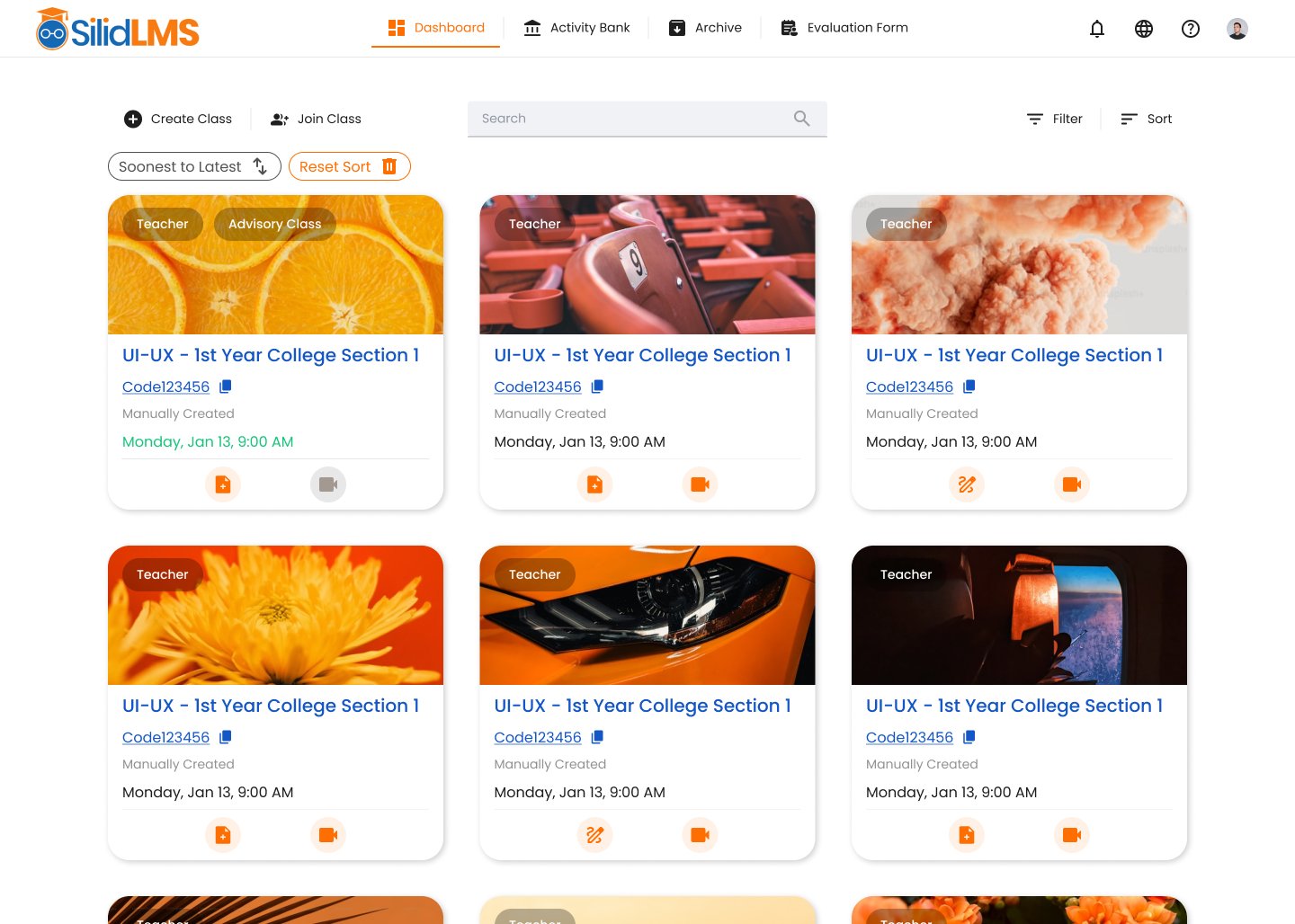 SilidLMS Dashboard